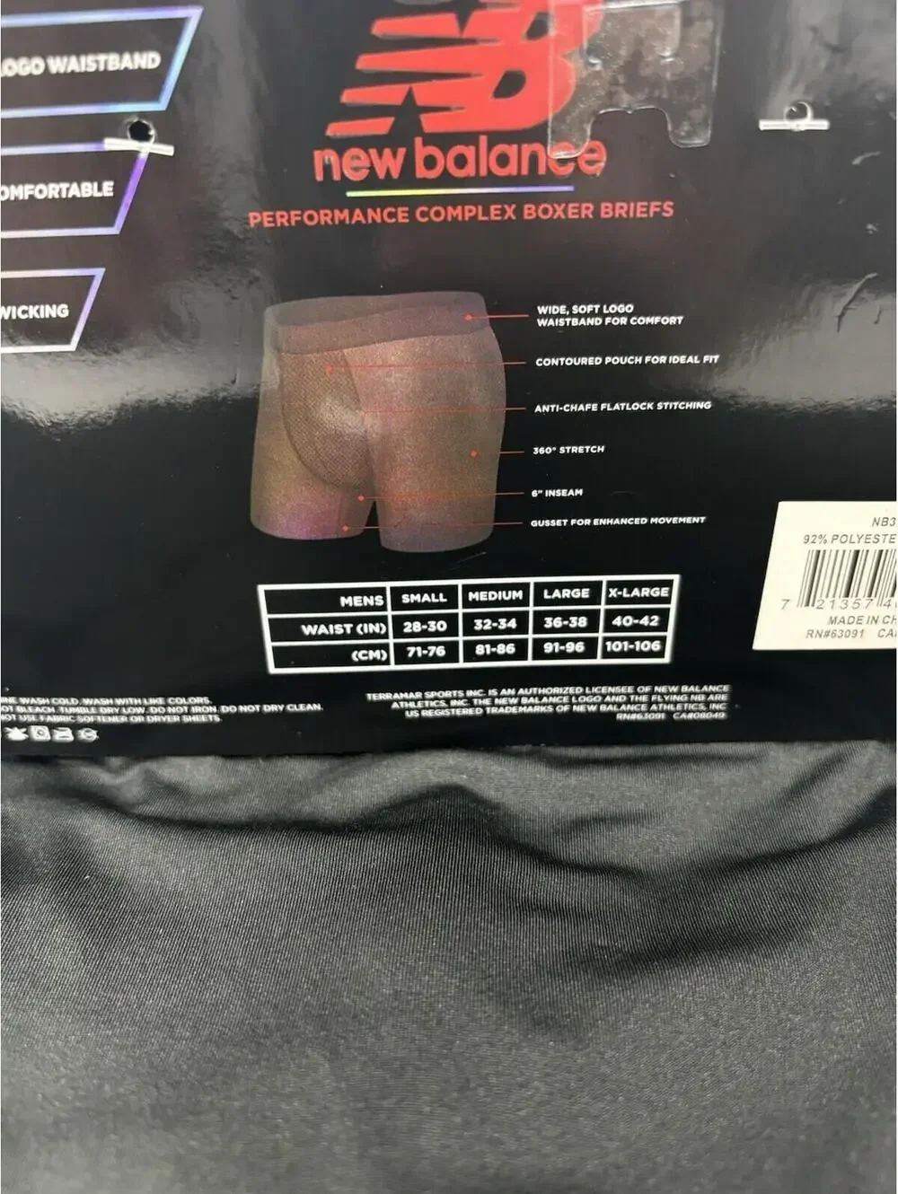 Mens New Balance Boxers Briefs 2 Pack Performance Complex Waistband, Small New